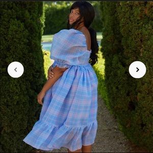 SELKIE French puff dress in plaid (never worn!)
